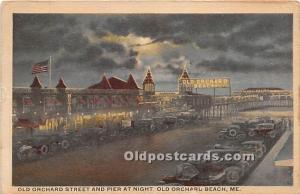 Old Orchard Street and Pier at Night Old Orchard Beach, Maine, ME, USA 1920 