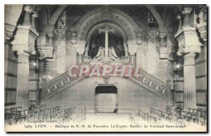 Postcard Old Lyon Basilica of Our Lady of Fourviere The Crypt Staircase Lobby...