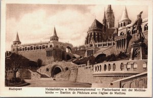 Hungary Budapest Halaszbastya Matyastempliommal Vintage Postcard C100