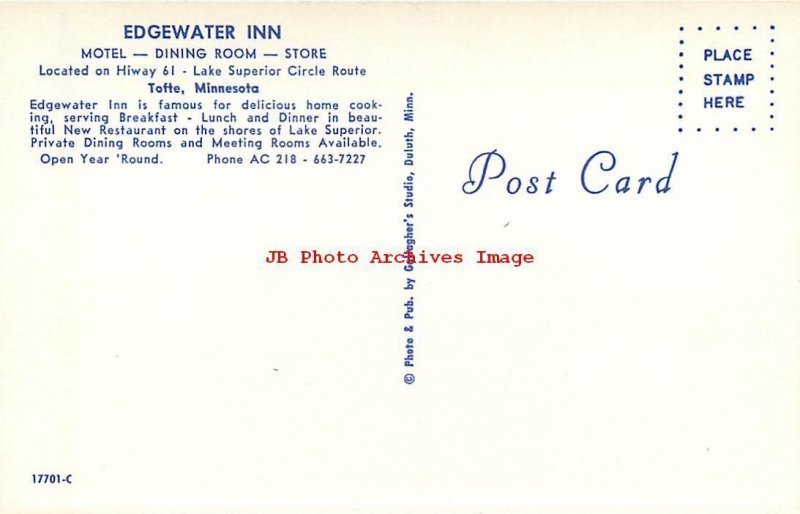 MN, Tofte, Minnesota, Edgewater Inn, 60s Cars, Gallagher's Studio No 17701-C 