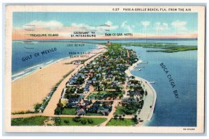 1936 View from the Air Pass-A-Grille Beach Florida FL Vintage Postcard 