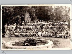 c1943 Camp Yallani Girls Camp San Bernardino Mountains Mts California CA RPPC