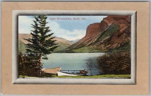 Lake Minnewanka Banff Alberta Byron Harmon Postcard H81