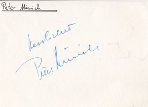 Peter Minich German Opera Hand Signed Autograph Card