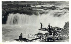 Real Photo - Indians Fishing, Celilo Falls - Columbia River, Oregon OR  