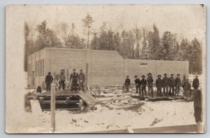 RPPC Occupational Construction Crew Workers Real Photo Postcard T22