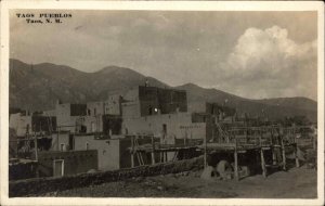 Taos NM New Mexico Native American Indian Pueblo Real Photo Postcard #2