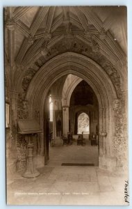 RPPC THAXTED Church North Entrance Altar Essex England white's series Postcard