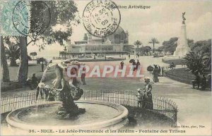 Old Postcard Nice la Jetee Promenade and Fountain Gardens Tritons