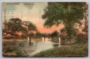 Hand Colored  1916  Mohawk River  Utica  New York   Postcard