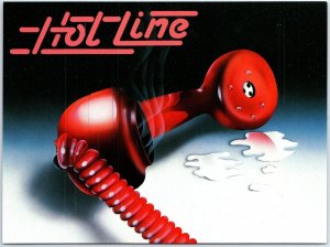 VINTAGE CONTINENTAL SIZE POSTCARD AIR-BRUSHED ART ADVERTISING TELEPHONE HOT LINE