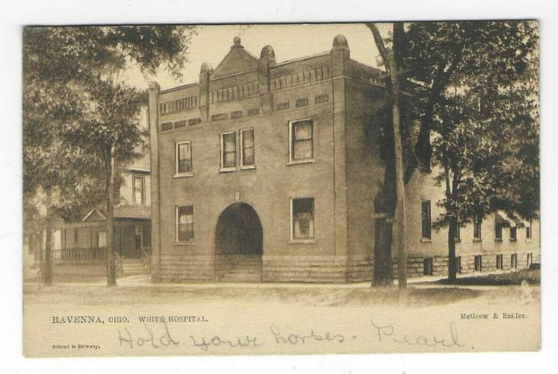 1901-1907 Ravenna, Ohio White Hospital TUCK UDB Postcard