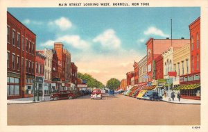 Hornell, NY New York  MAIN STREET SCENE Stores~Franklins STEUBEN COUNTY Postcard