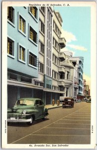 Republica De El Salvador Central America Street View Buildings Postcard