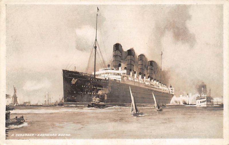 Mauretania Cunard Line Ship Writing on back 