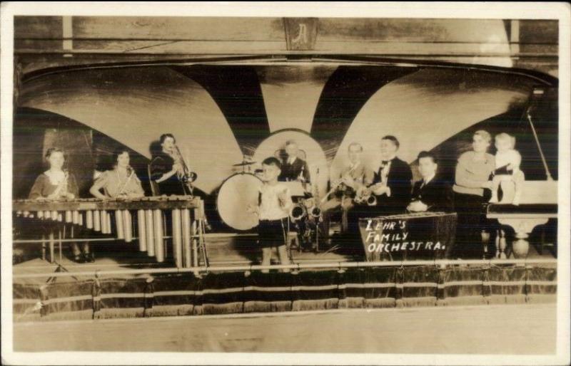 Music - Lehr Family Orchestra Children on Stage Real Photo Postcard