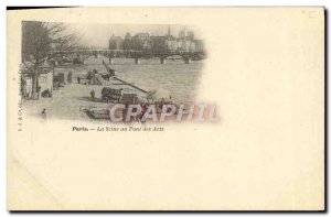 Old Postcard Paris Seine at Pont des Arts