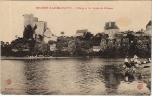 CPA Bourbon-l’ Archambault the pond and the ruins of the castle (1220959) 