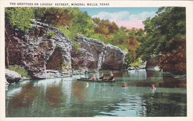 Texas Mineral Wells The Grottoes On Lovers' Retreat 1937