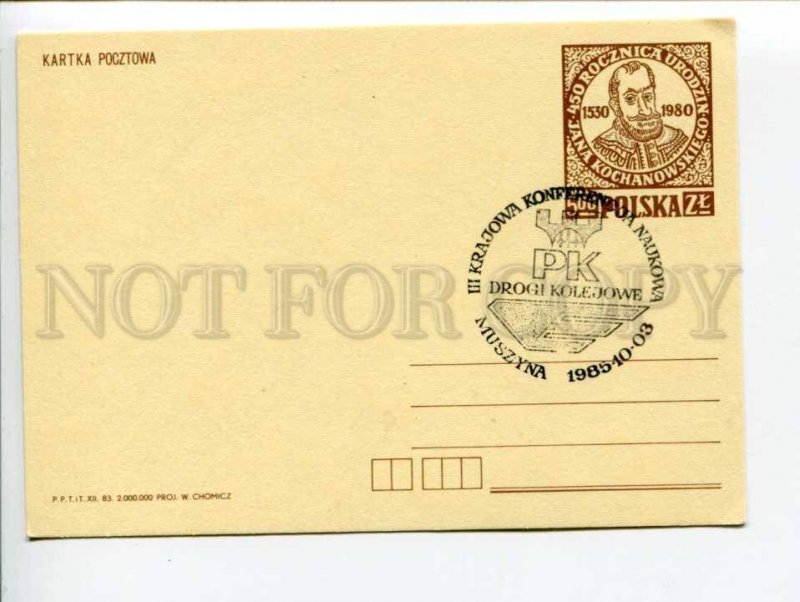 292166 POLAND 1983 year Jan Kochanowski postal card conference PK