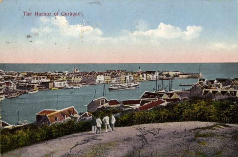 curacao, D.W.I., WILLEMSTAD, The Harbor (1926) Postcard