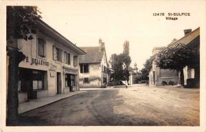 St Sulpice France Village Street Scene Real Photo Antique Postcard J79116