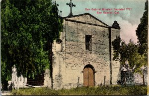 Vtg 1909 San Gabriel Mission San Gabriel California CA Postcard