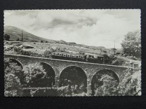 Wales SNOWDON TRAIN on VIADUCT c1950s RP Postcard by Valentine