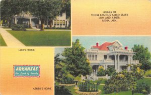 Mena Arkansas 1950s Postcard Homes of Radio Stars Lum & Abner