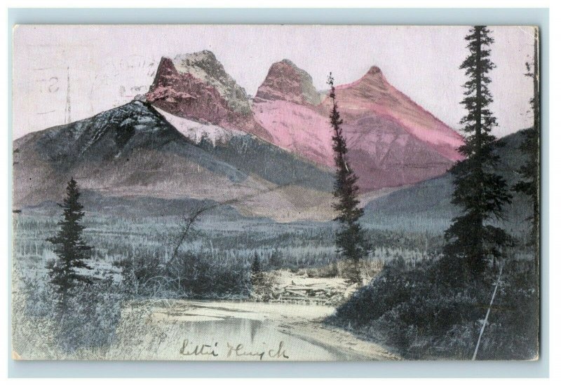 C.1910 Three Sisters, Yosemite Valley Postcard P166 