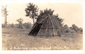 Native AmericanaBushy Run PAPrehistoric Indian Stockade Hut1940s RPPC