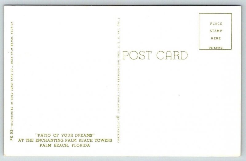 Vintage Florida Postcard - Palm Beach Towers