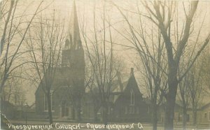 C-1910 Fredericktown Ohio RPPC Presbyterian Church Photo Postcard 21-508