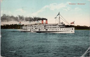 Steamer 'Montreal' Ship Ontario ON c1919 Postcard E78