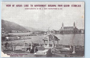 Portland Oregon OR Postcard Views Guilds Lake Government Bldg Lewis Clark 1905