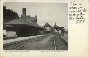 Uxbridge MA RR Train Depot Station 1908 Used Postcard