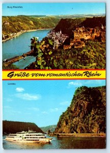 Gruss vom romantischer Rhein multiview GERMANY 4x6 Postcard