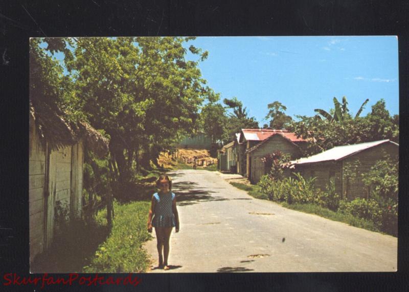 JAMA MOCA R.D. DOMINICAN REPUBLIC PARAJE DE LA CAOBA VINTAGE POSTCARD