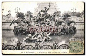 Old Postcard Bordeaux Girondins Monument