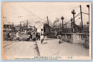 Japan Postcard Looking Bashamich Yosh Da Bridge Yokohama c1930's Disaster