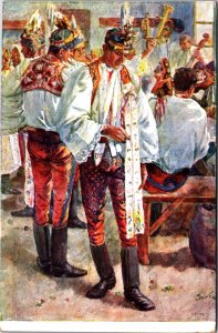 Czech Republic Traditional Clothing A Frolka Do Cardasu Vintage Postcard 09.75