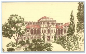 1926 Houston Public Library Central Building Houston Texas TX Postcard