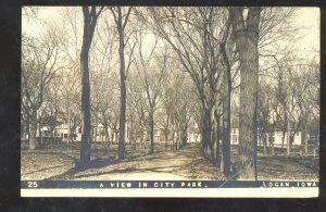 RPPC LOGAN IOWA VIEW IN CITY PARK VINTAGE REAL PHOTO POSTCARD 1910