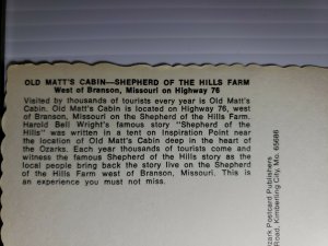 Vintage Postcard Old Matt's Cabin Shepherd of the Hills Farm Branson Missouri 77