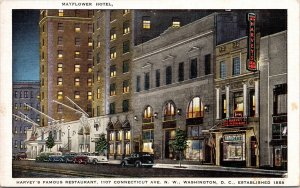 VINTAGE POSTCARD HARVEY'S FAMOUS RESTAURANT CONNECTICUT AVE WASHINGTON D.C. 1949