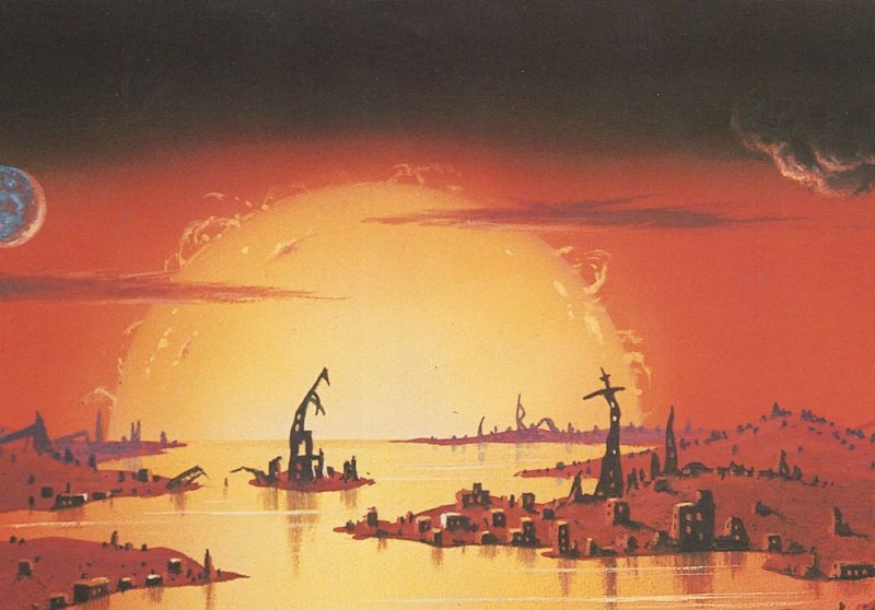 Sun Destroying Earth End Of The World Astronomy Painting Postcard