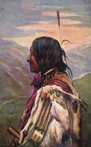 Vintage Postcard 1910's Pawnee Native American Journey To The Mountains Clothing