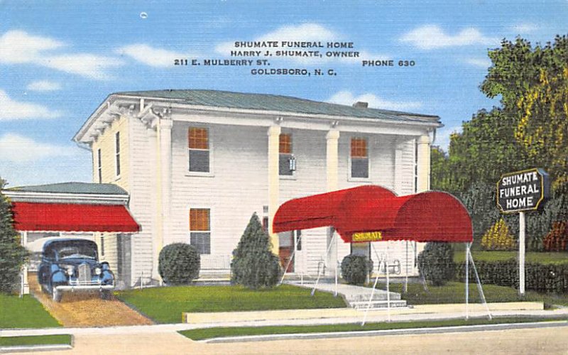 Funeral Home Post Card Shumate Funeral Home Goldsboro, NC USA Unused