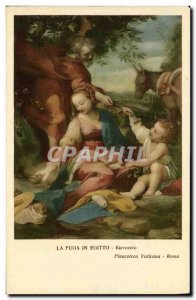 Old Postcard La Fuga in Egitto Barroccio Roma