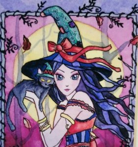 Halloween Fantasy Postcard Nikki Burnette Witch Fantasy Alessa 2012 Ltd Ed To 35